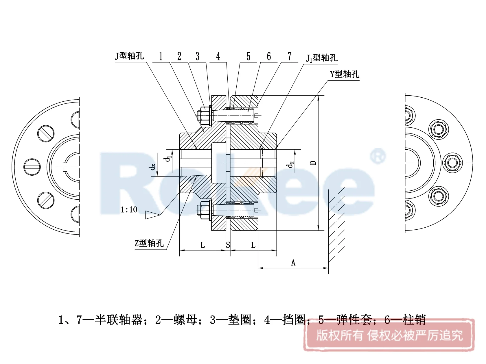TL Elastic Sleeve Pin Coupling