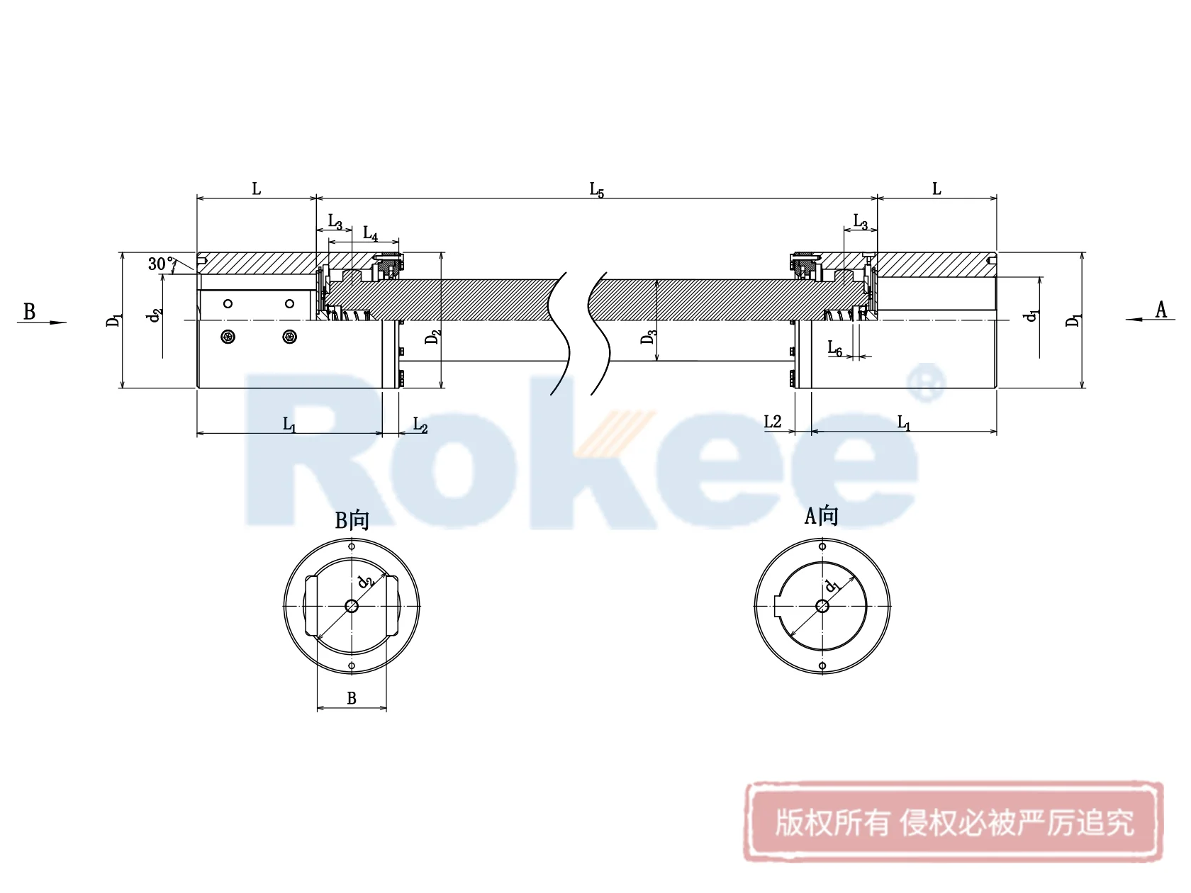 WGJ Barrel Gear Coupling With Intermediate Shaft