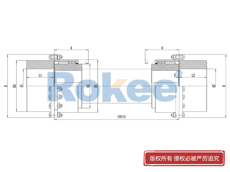 RODX中间接轴型鼓形齿式联轴器